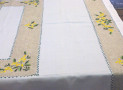 Rectangular tablecloth with lemon application